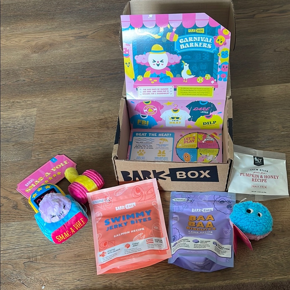 BarkBox Dog Toy and Treat Set carnival